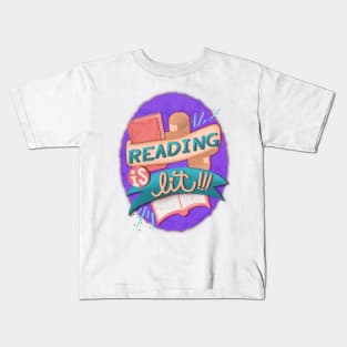 Reading is lit! Kids T-Shirt